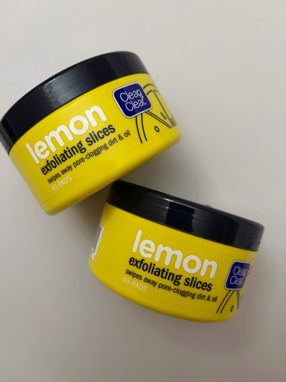 (2) retired Clean & Clear Lemon Exfoliating Slices Face Pads• 45 pads each